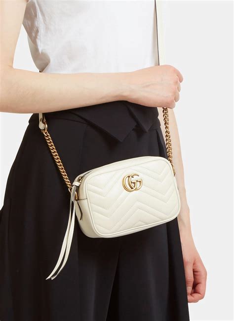 gucci gg marmont matelasse white bag|gucci marmont mini crossbody bag.